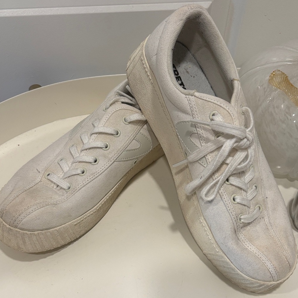 Tretorn White Lace-Up Sneakers